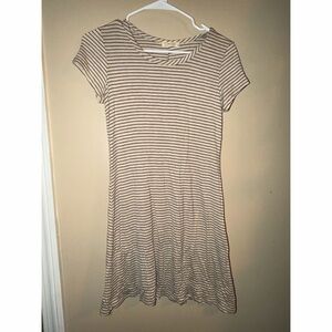 Black and White Striped T-Shirt Dress